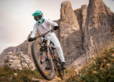 Mountain biker wearing Limar Livigno full face MTB helmet