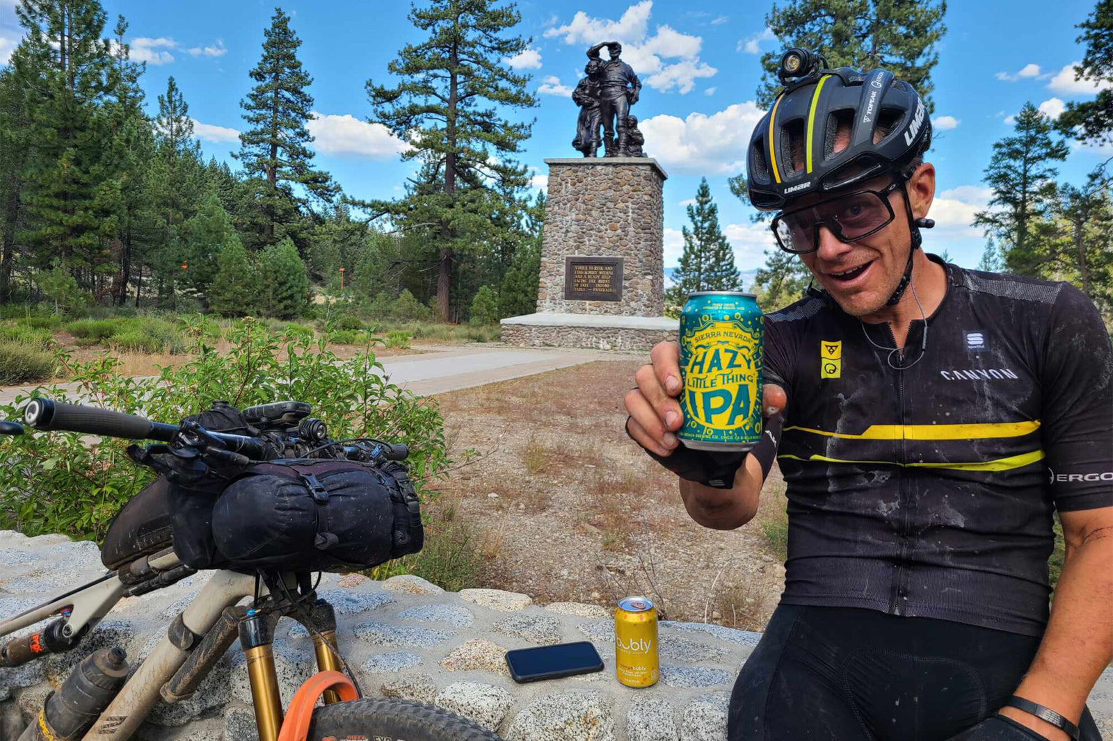 Jeff Kerkove enjoying a post race sport beer