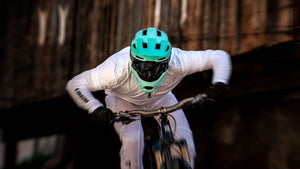 Mountain biker wearing Limar Livigno ASTM full face bike helmet